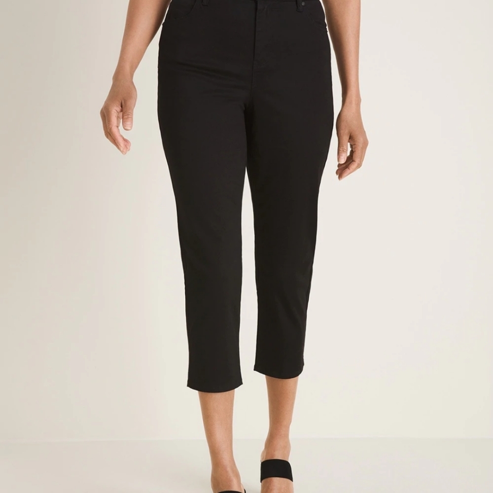 Chico's pants slim leg sateen crop
